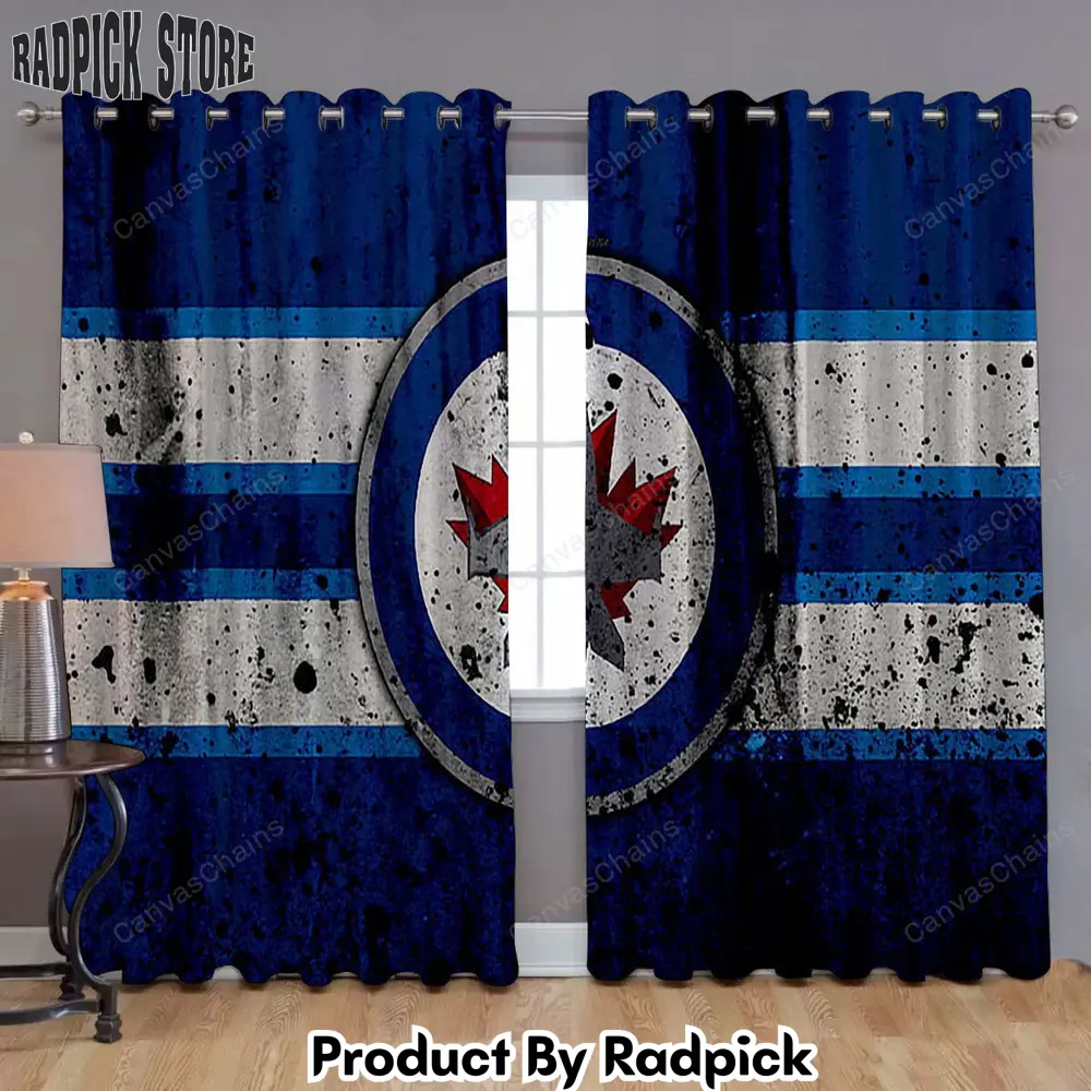 Radpick winnipeg jets window curtains grunge nhl hockey curtains living room curtains for window rp85216